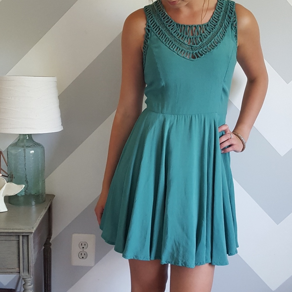 Teal blue Altar'd State dress